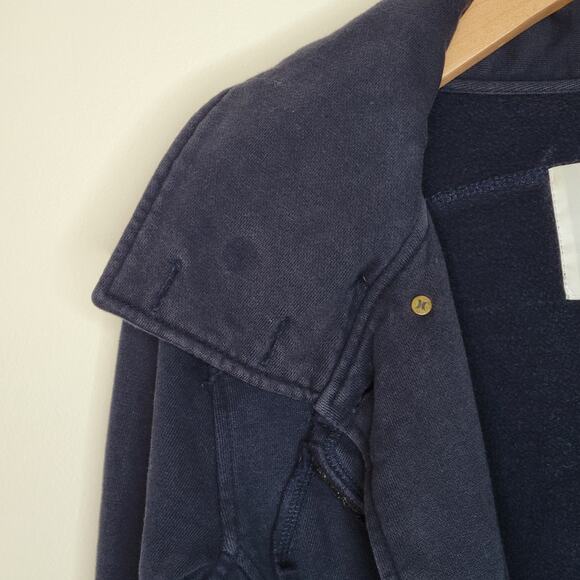 HURLEY Women's Winchester YC Hooded Fleece Peacoat Jacket Navy Blue sz M - Picture 10 of 12